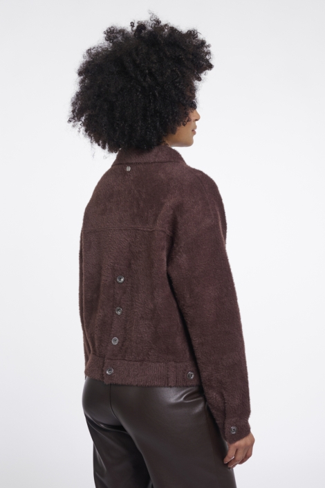 Rino & Pelle bruine dames vest | Model achteraanzicht
