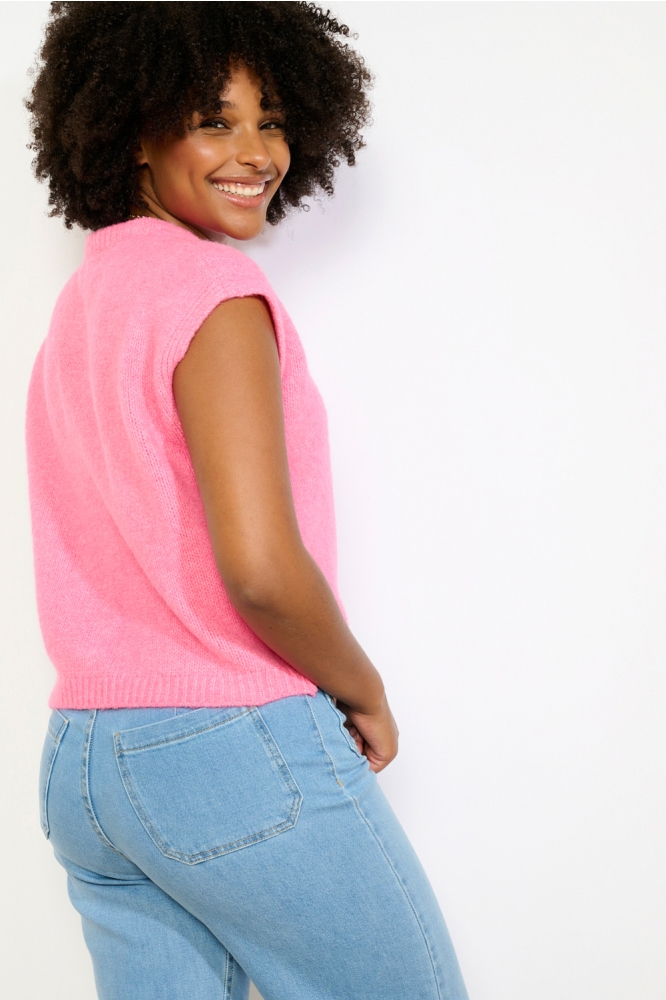 LolaLiza roze dames gilet | Model achteraanzicht