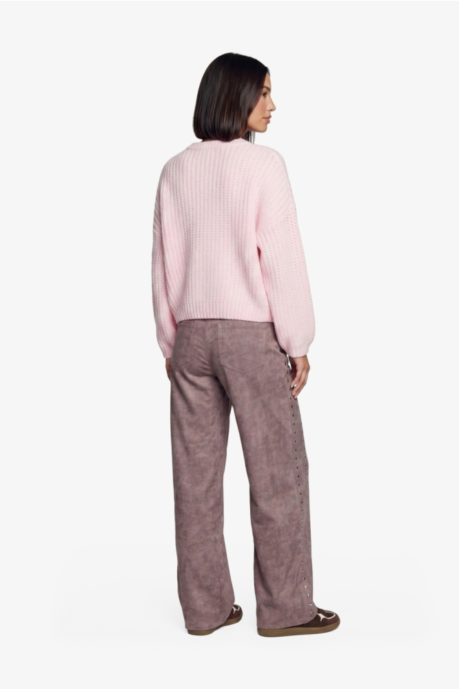 Fluresk roze dames vest | Model achteraanzicht