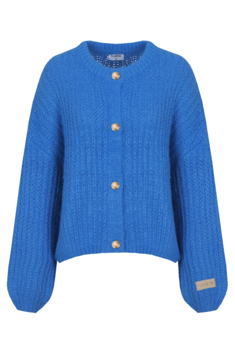 Fluresk blauwe dames vest | Vooraanzicht