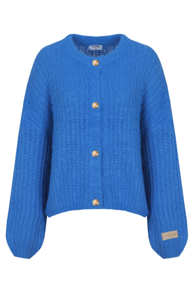 Fluresk blauwe dames vest | Vooraanzicht