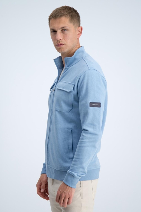 Gabbiano blauwe heren vest | Model zijaanzicht