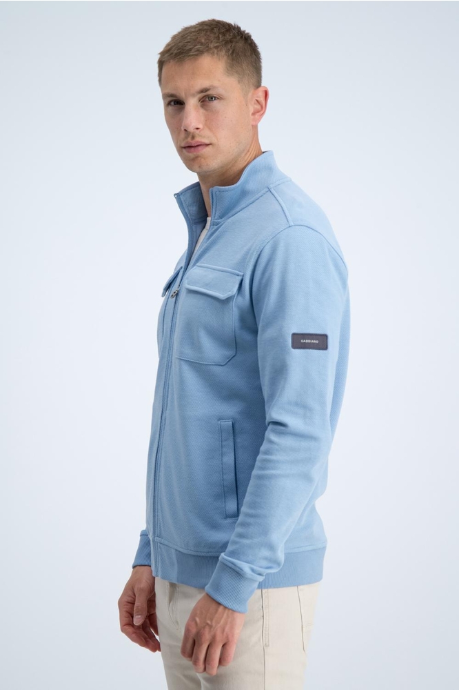 Gabbiano blauwe heren vest | Model zijaanzicht