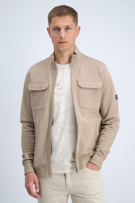 Gabbiano camel heren vest | Model vooraanzicht