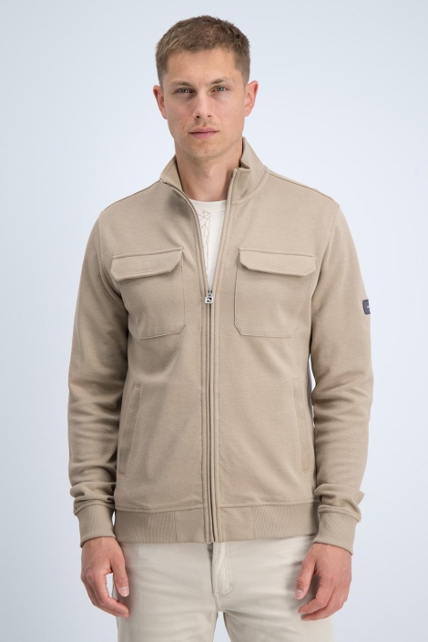 Gabbiano camel heren vest | Model vooraanzicht