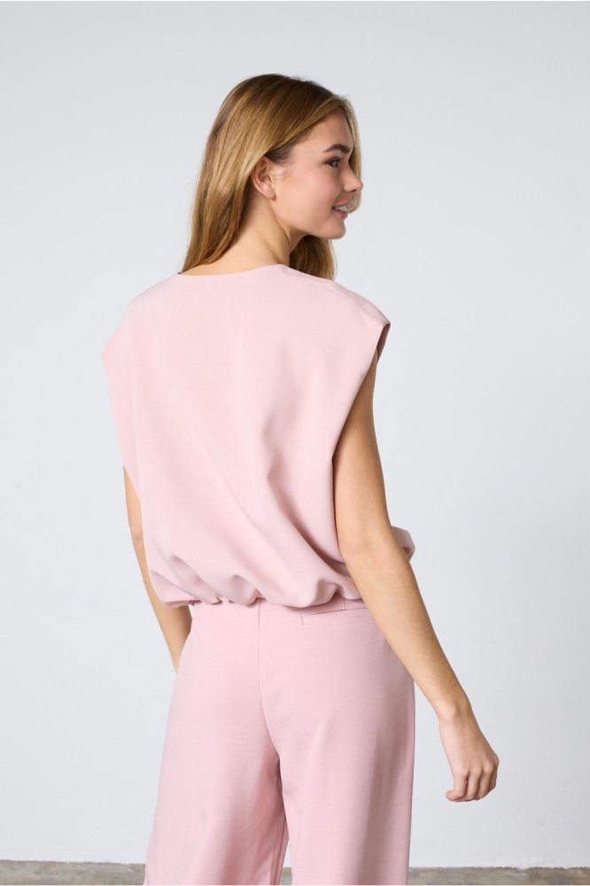 SisterS point roze dames gilet | Model achteraanzicht