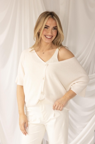 Kimara Vest FIORELLA CARDIGAN KR105 12558 650 8810 SILVER WHITE