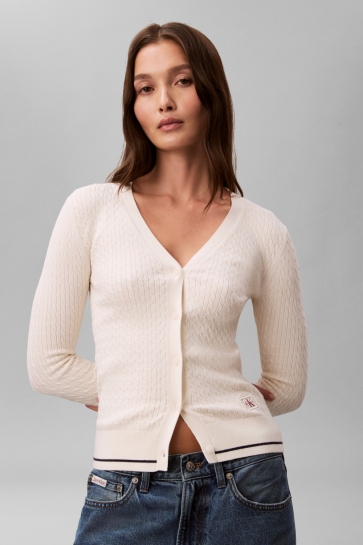 Calvin Klein Vest LS WOVEN LABEL CABLE LV047F322G YAS TOFU