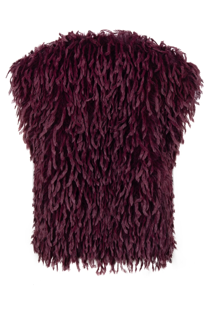 Nukus bordeaux dames gilet | Achteraanzicht