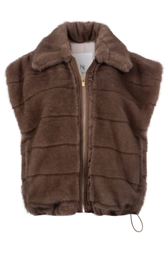 Nukus camel dames gilet | Vooraanzicht