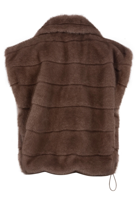 Nukus camel dames gilet | Achteraanzicht