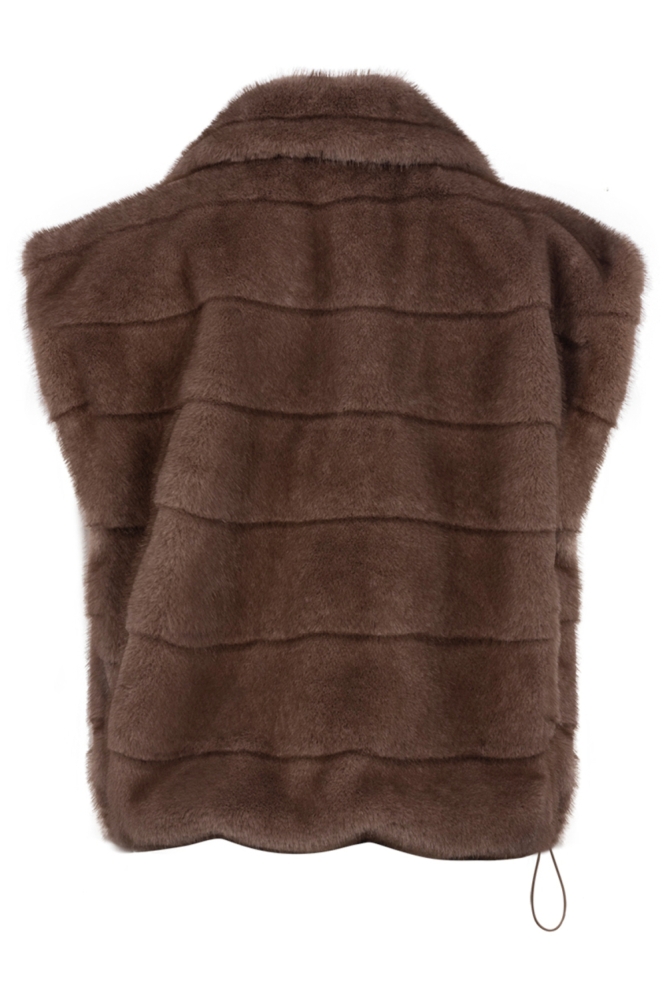 Nukus camel dames gilet | Achteraanzicht