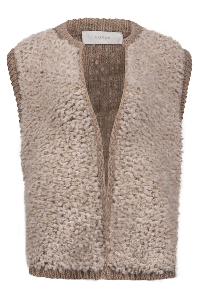 Nukus zand dames gilet | Vooraanzicht