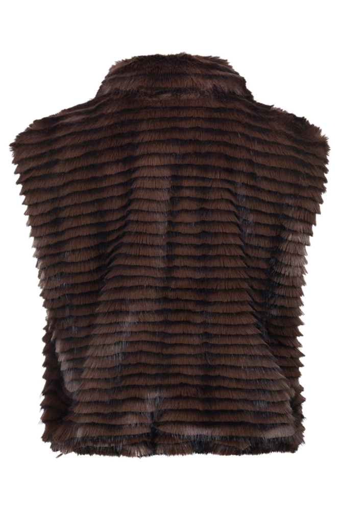 Nukus bruine dames gilet | Achteraanzicht