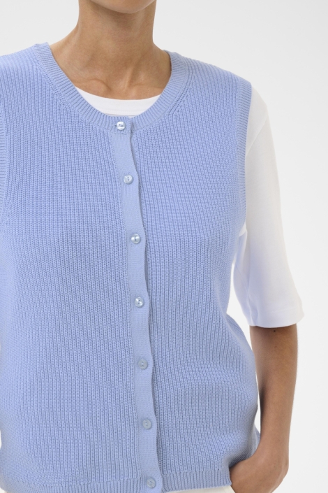 Part Two blauwe dames gilet | Close up