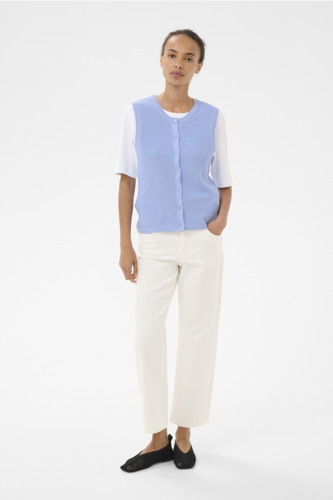 Part Two blauwe dames gilet | Model