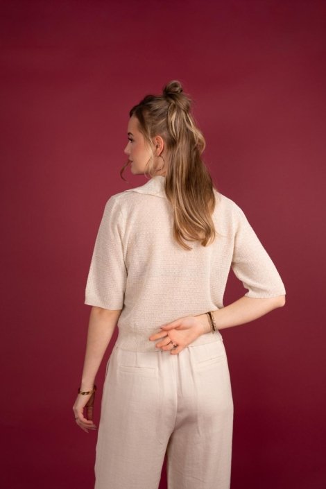 I-coni-K beige dames vest | Model achteraanzicht