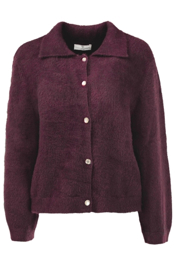 NED Vest HALTON 7 8 SS RMJ FURRY KNIT 26W1 U172 14 821 Grape Wine