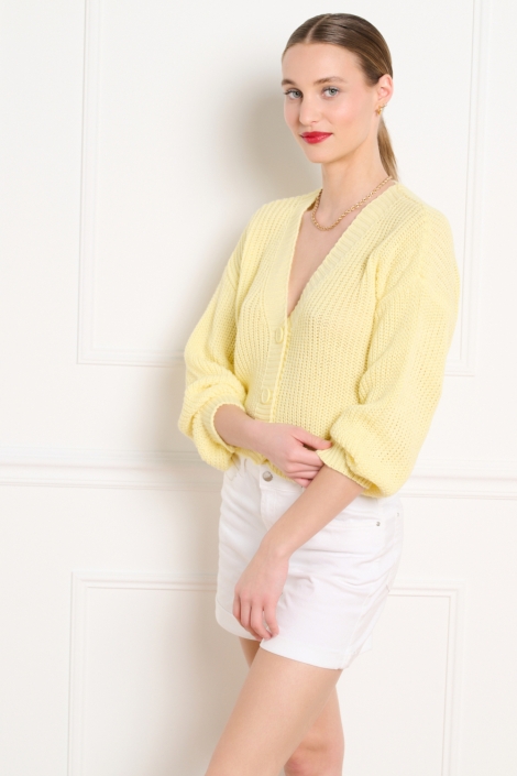 LolaLiza gele dames vest | Model zijaanzicht