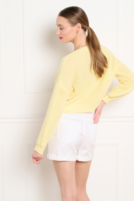 LolaLiza gele dames vest | Model achteraanzicht