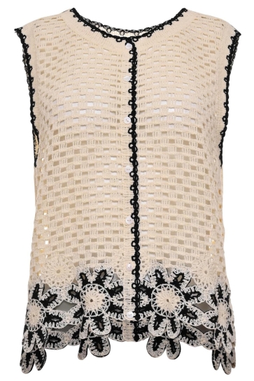 Maicazz Vest TALON CARDIGAN SU26 65 206 BLACK OFF WHITE