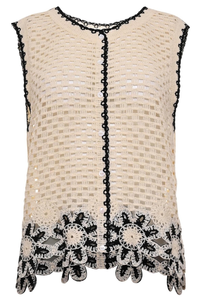 Maicazz ecru dames vest | Vooraanzicht