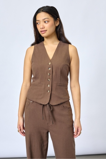 SisterS point Gilet FILLO VE 19775 CHOCO