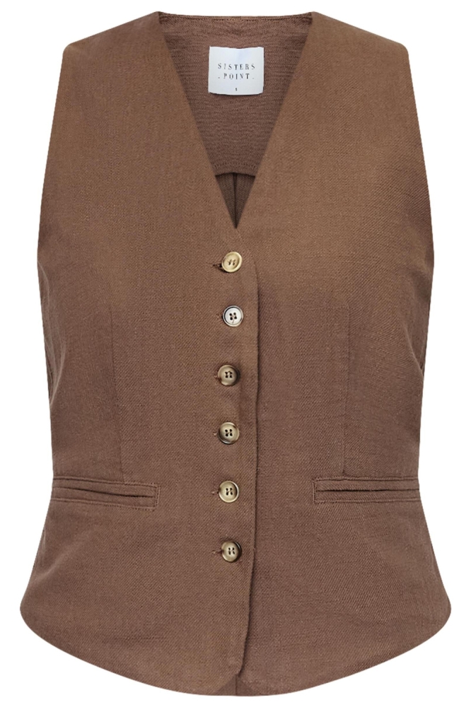 SisterS point bruine dames gilet | Vooraanzicht