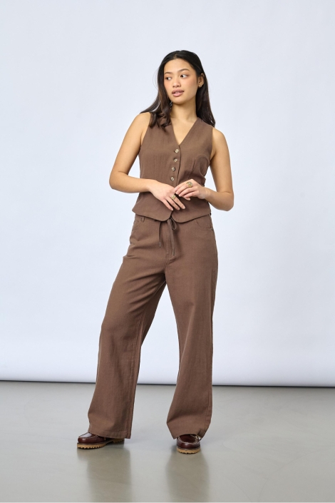 SisterS point bruine dames gilet | Model