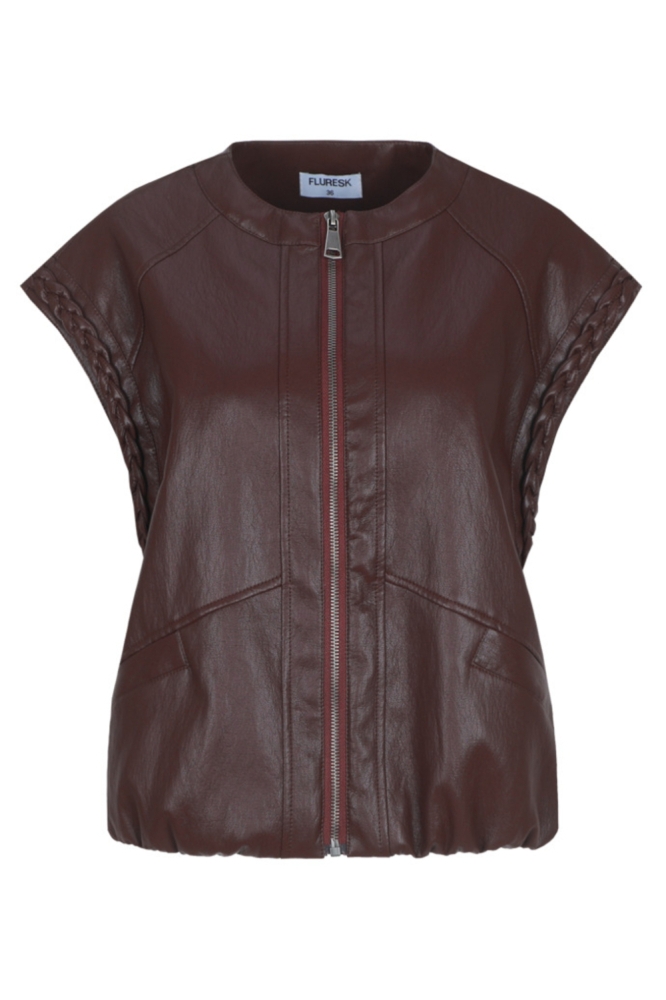 Fluresk bordeaux dames gilet | Vooraanzicht