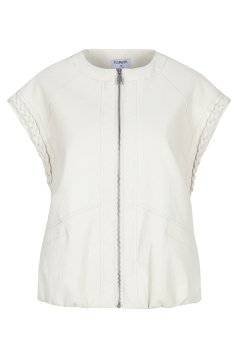 Fluresk beige dames gilet | Vooraanzicht