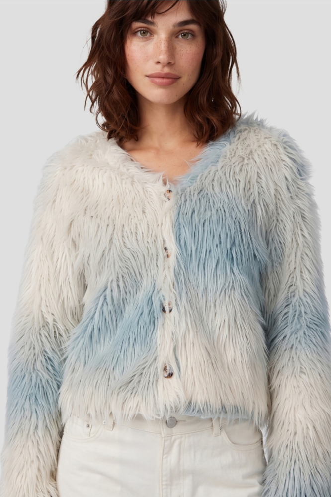 Fluresk ecru dames vest | Model vooraanzicht