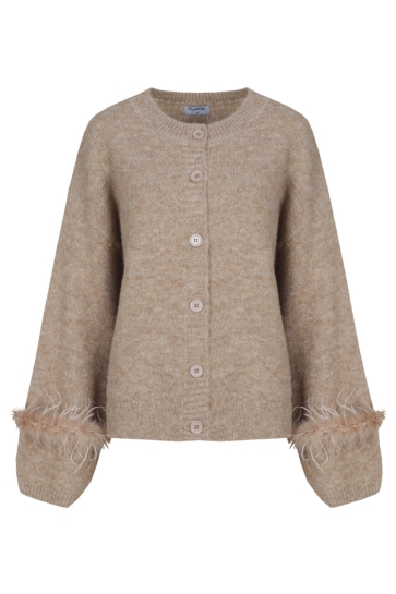Fluresk Vest SOLIS KNIT CARDIGAN 26WVF08 523 LIGHT CAMEL