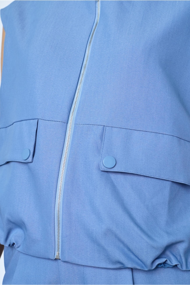 SisterS point blauwe dames gilet | Close up