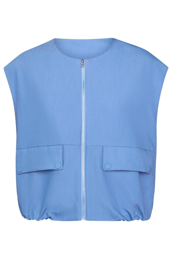 SisterS point blauwe dames gilet | Vooraanzicht