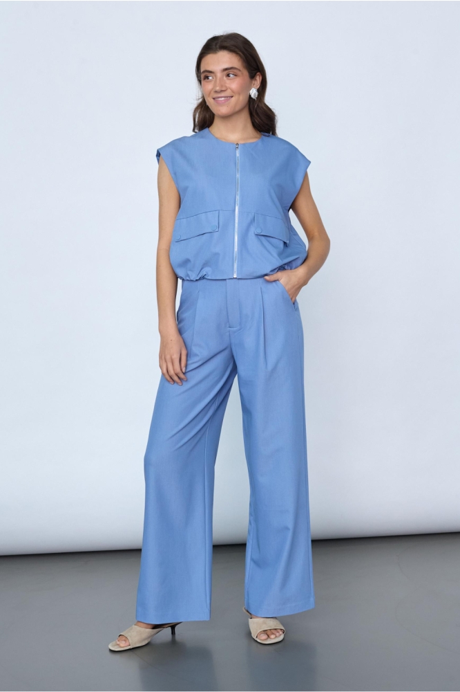 SisterS point blauwe dames gilet | Model