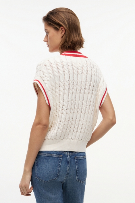 Tommy Jeans witte dames trui | Model achteraanzicht