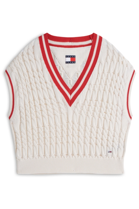 Tommy Jeans witte dames trui | Vooraanzicht