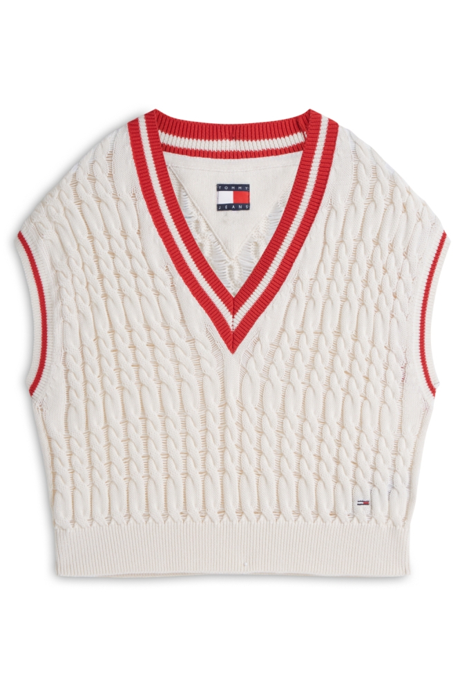 Tommy Jeans witte dames trui | Vooraanzicht