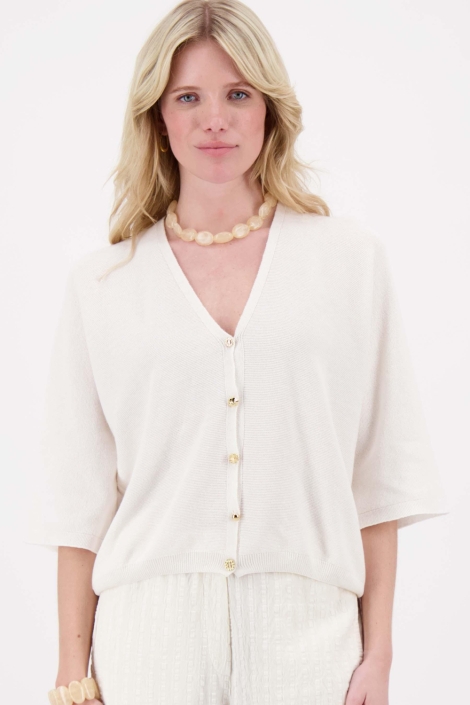 Zusss beige dames vest | Model vooraanzicht