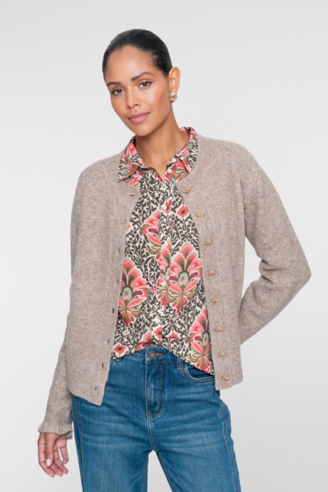 Geisha zand dames vest | Model vooraanzicht