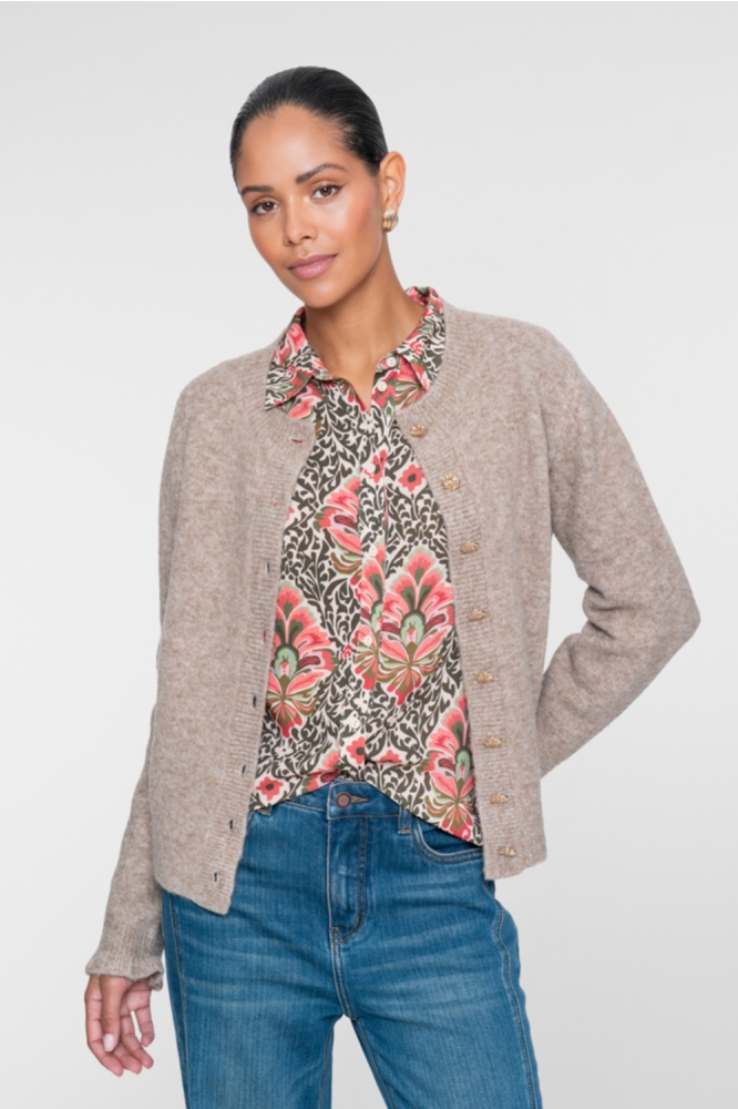 Geisha zand dames vest | Model vooraanzicht