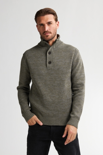 Petrol Industries men knitwear collar Groen