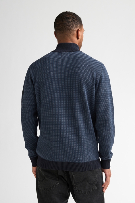 Petrol Industries blauwe heren vest | Model achteraanzicht