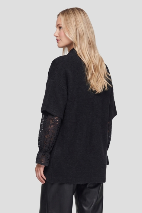 C&S The Label zwarte dames vest | Model achteraanzicht