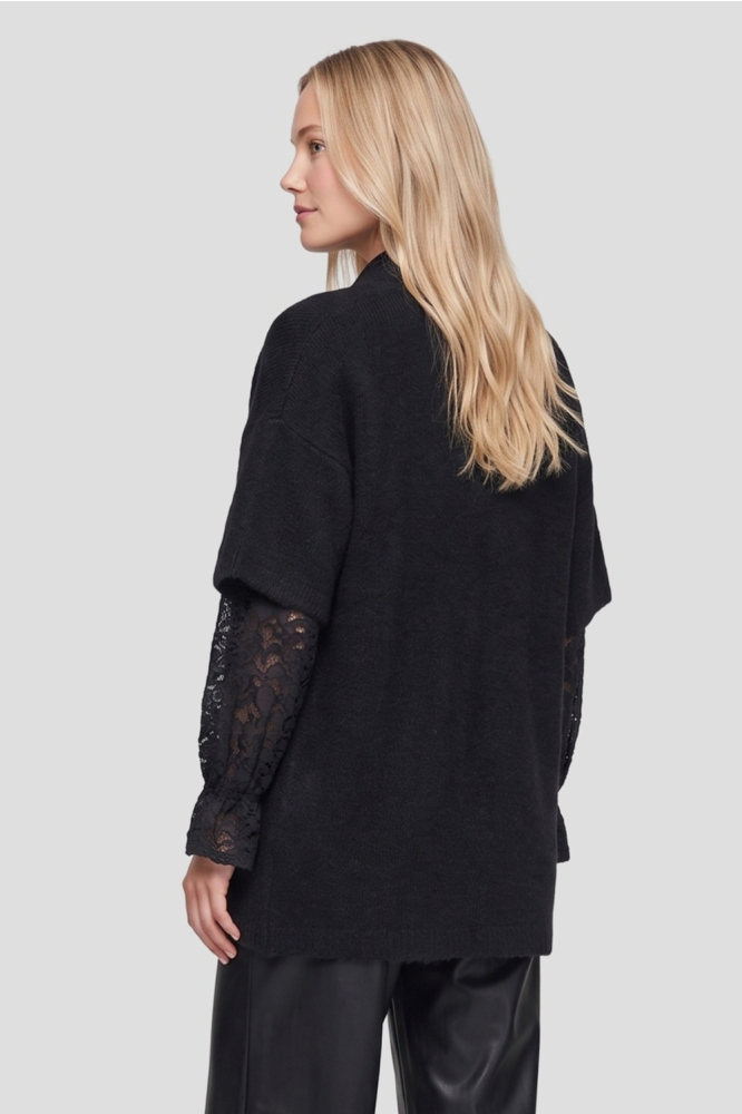 C&S The Label zwarte dames vest | Model achteraanzicht