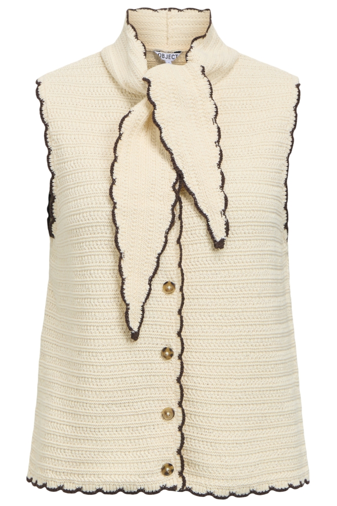 Object beige dames gilet | Vooraanzicht