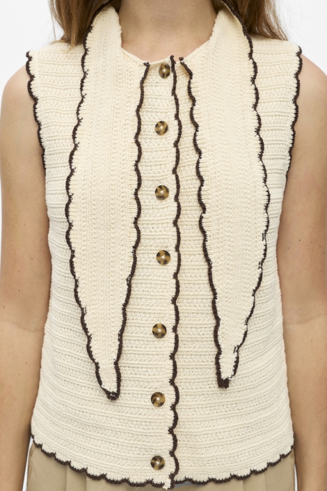 Object beige dames gilet | Close up