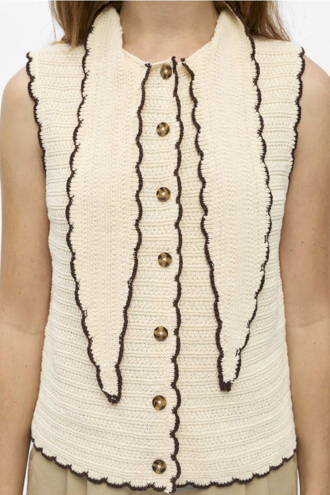 Object beige dames gilet | Close up
