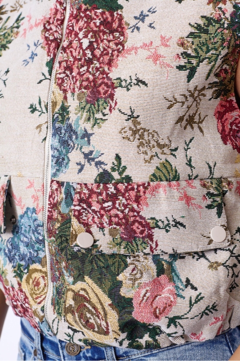 SisterS point beige dames gilet | Close up
